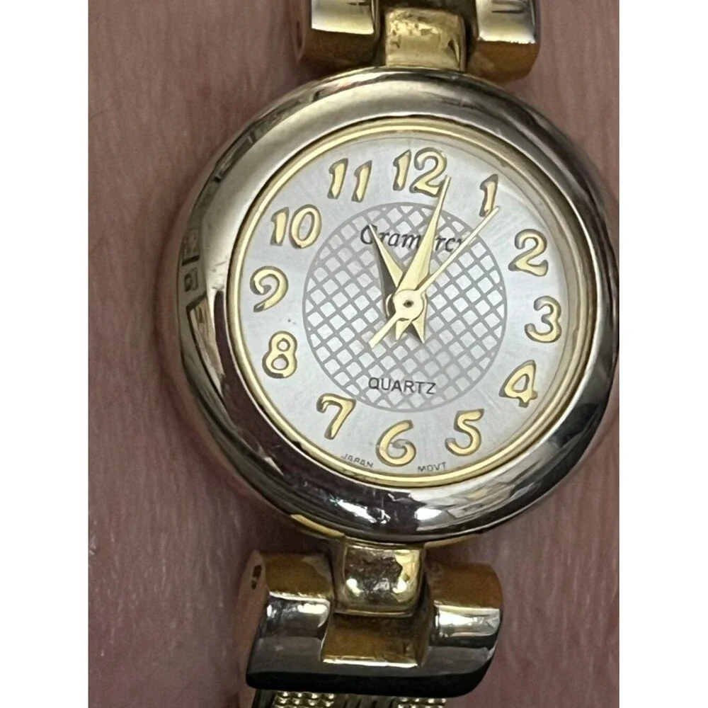 Gramercy Gold Link Bracelet Watch New Battery Japan Movt 90s